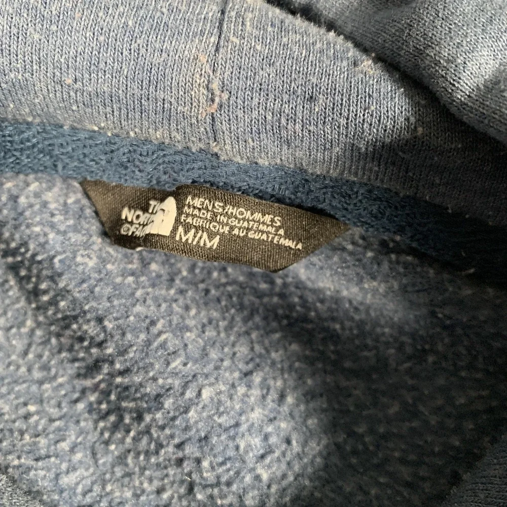 The‎ North Face Hoodie Mens Medium Blue Bear Graphic Fleece Pullover Sweatshirt